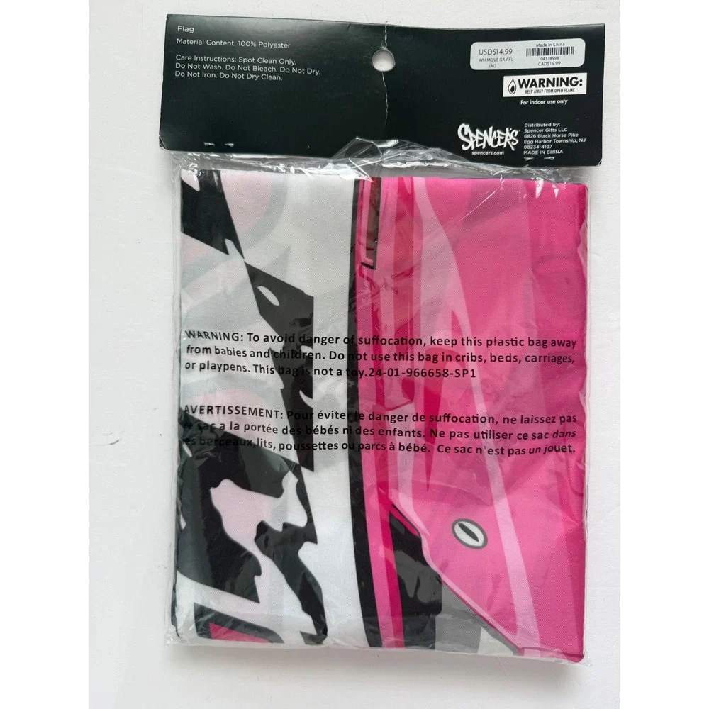 BodyRage Move I'm Gay Flag 36x60 Spencer's Pink Racing Car Pride Wall Decor NEW